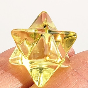 ANDARA CRYSTAL MERKABA 15mm - Terra Olive - 5th Dimensional Healing Tool made from authentic Monatomic Andara Crystal