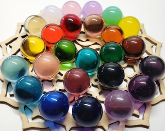 Mini sphère en cristal d'Andara 20 mm / Marbre - Couleur au choix