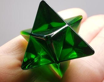 ANDARA CRYSTAL MERKABA - Green 25mm - 5th Dimensional Healing Tool made from authentic Monatomic Andara Crystal