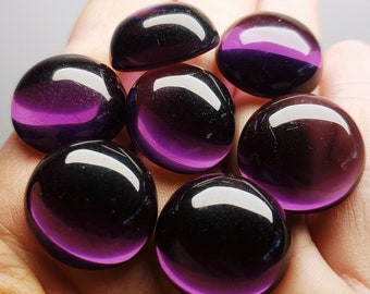 Sovereign Amethyst Andara Crystal Cabochon 20mm Chakra Set  - 5th Dimensional Healing Tool made with authentic Monatomic Andaras