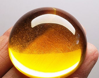 Golden Yellow Andara Crystal Cabochon: 5th Dimensional Healing Tool