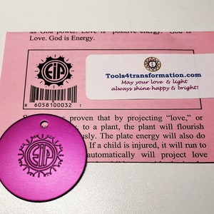EIP Positive Energy Purple Disc / Pendant Tesla Purple Energy Disk Pendant Shields Your Body w/ Positive Energy and Blocks Negative E &emf image 3