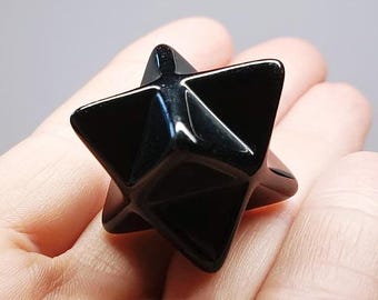 ANDARA CRYSTAL MERKABA - Iridium Black 25 mm - Narzędzie do uzdrawiania 5. wymiaru wykonane z autentycznego monatomicznego kryształu Andara