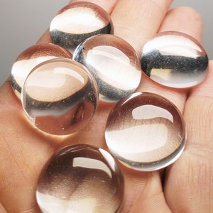 Cosmic Ice Andara Crystal Cabochon 20mm Chakra Set  - 5th Dimensional Healing Tool made with authentic Monatomic Andaras
