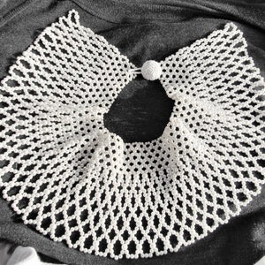 Vintage Tiefe Faux Perlen Kragen Halskette ala RBG