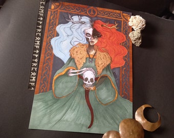 Hel- Norse Mythology - A4 Art Print