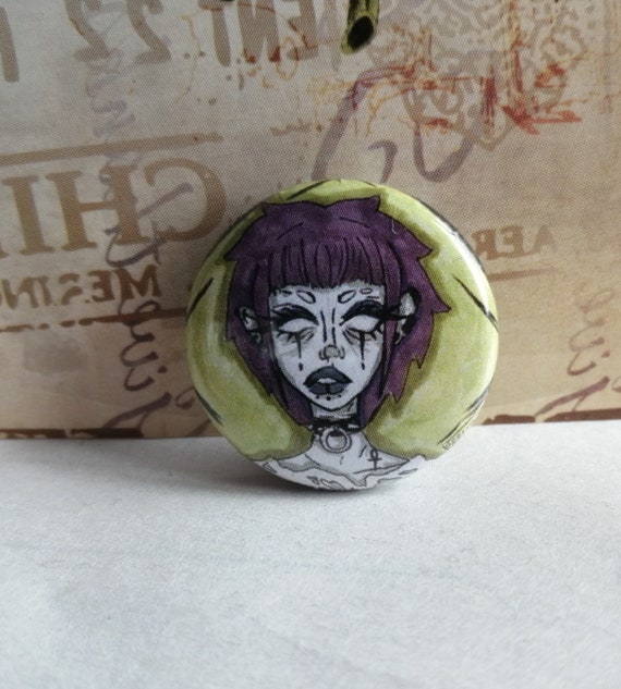 Brain Dead, Goth Girl, 25mm Button Pin Badge