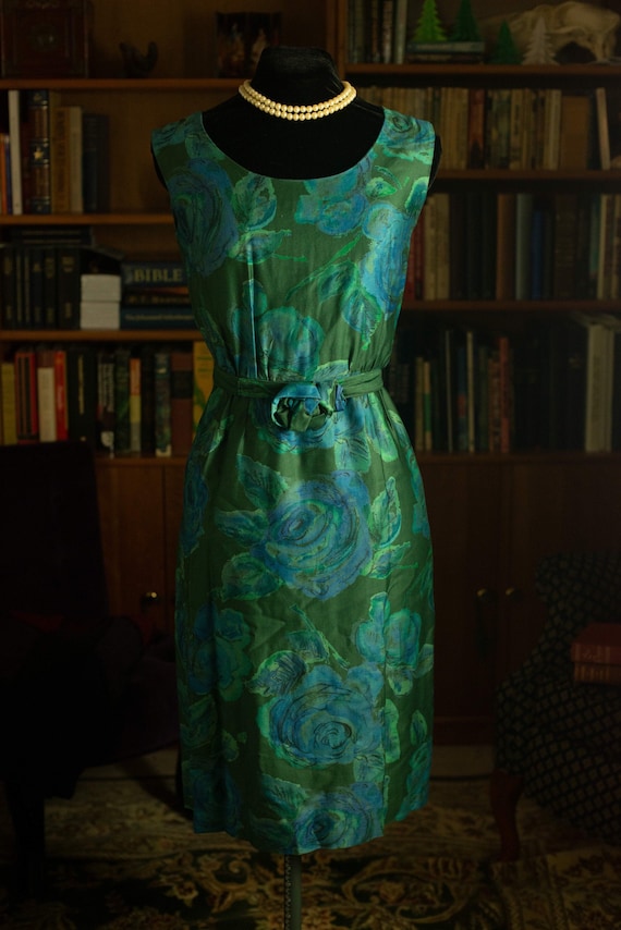 Green and Blue 1960s Dress