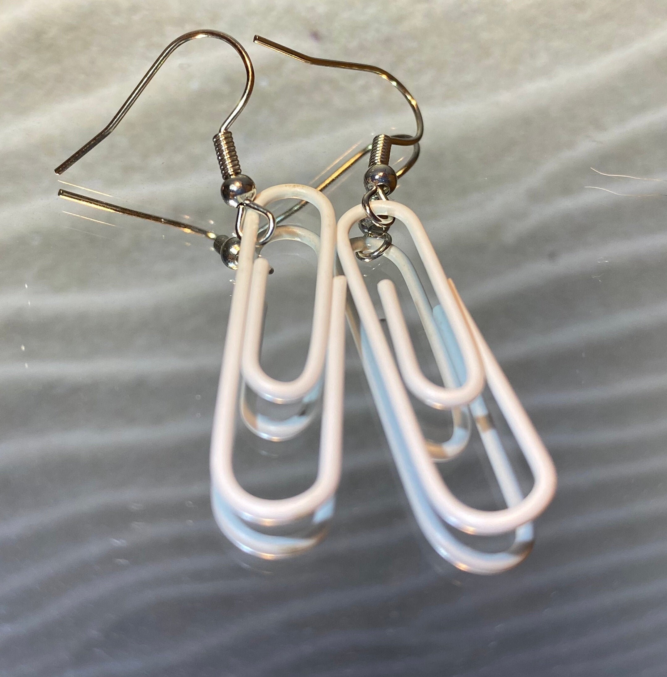 Homemade paper clip earrings Etsy