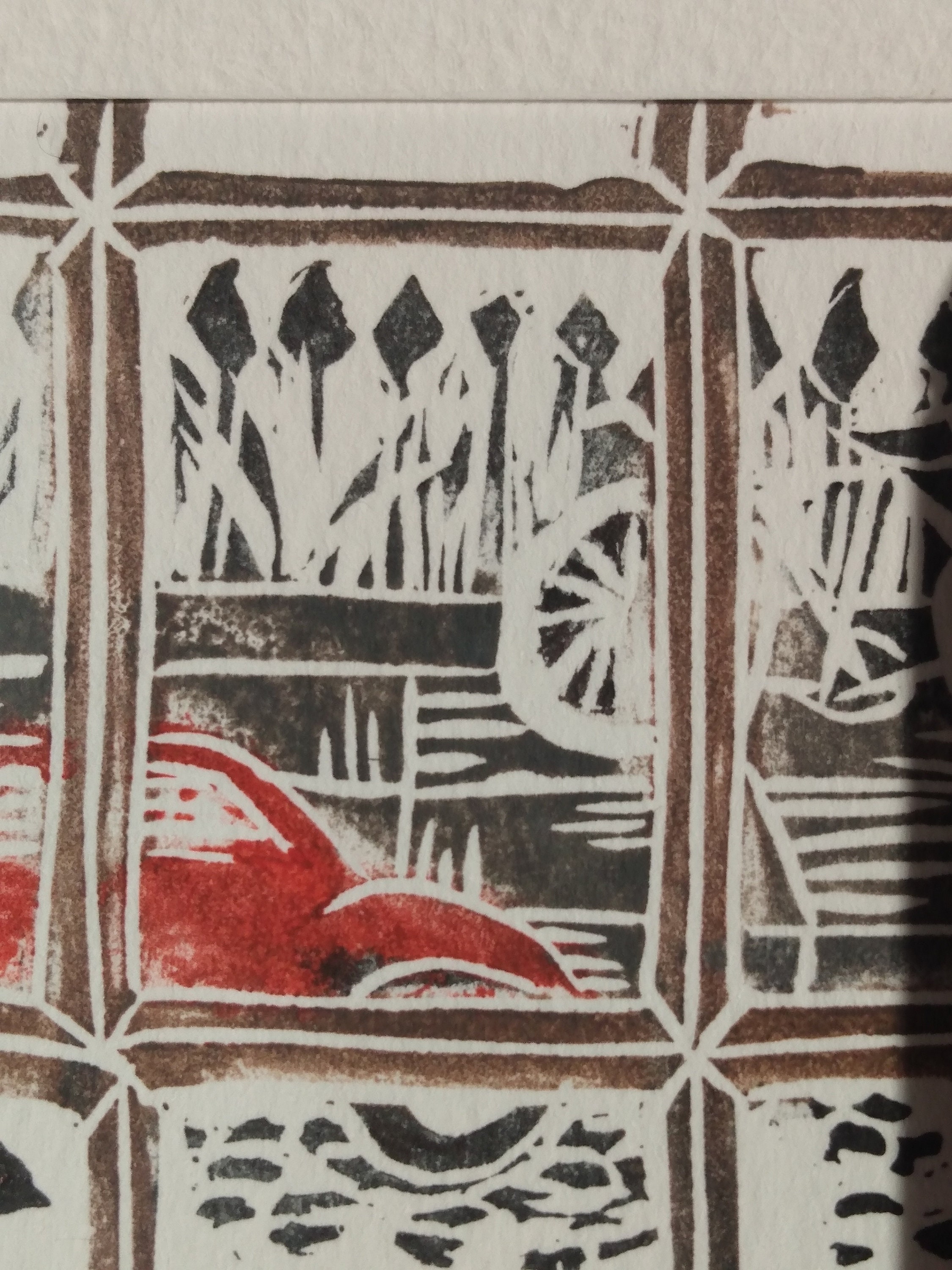 Linocut Window Cat in the Window Hand Printed Linocut - Etsy