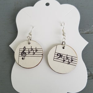 Music Note Treble and Bass Earrings