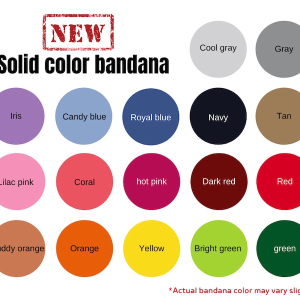 NEW solid color snap on dog bandana