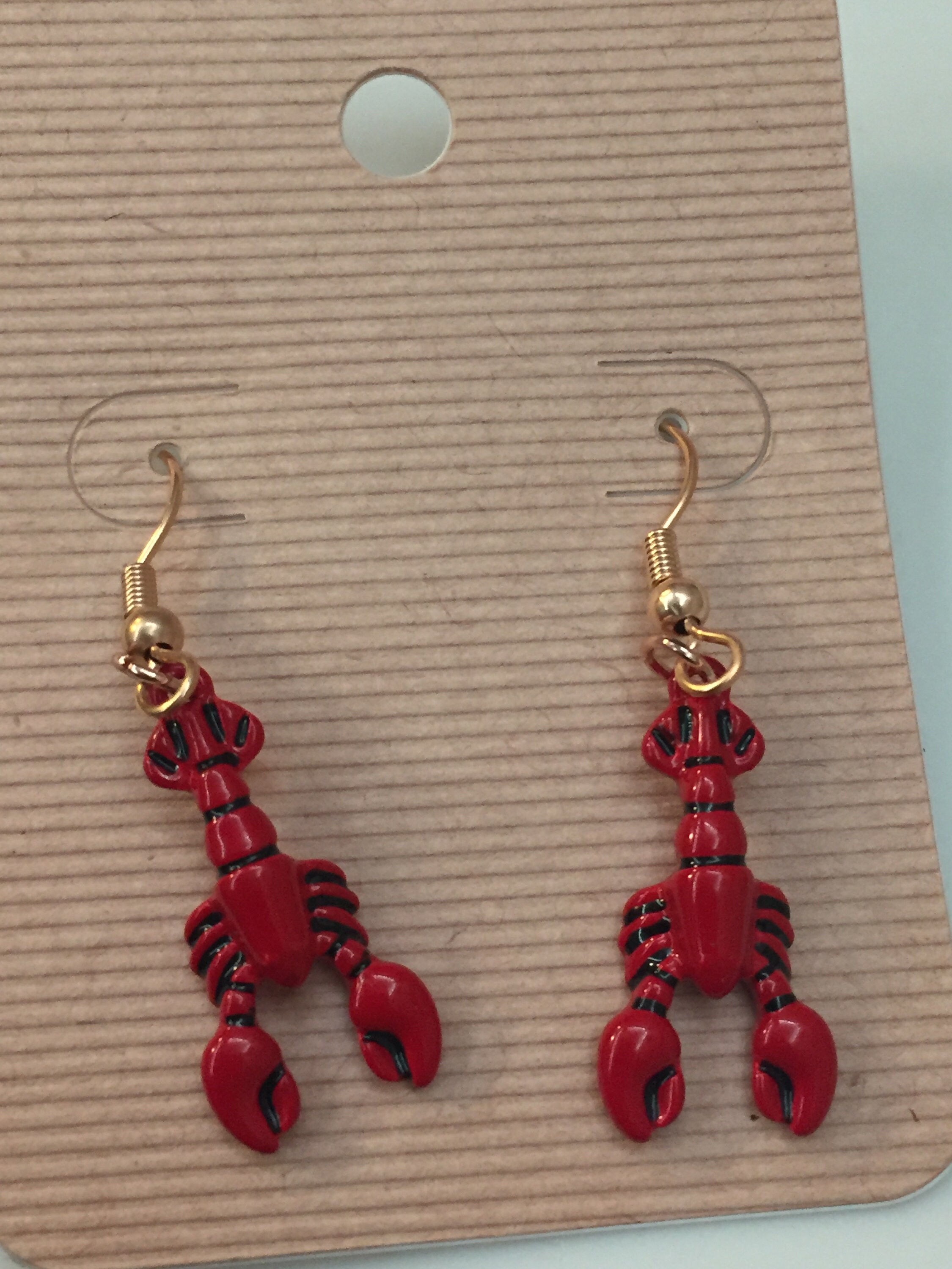 Red lobster dangle earrings Etsy