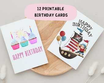 Funny Birthday Cards, Printable Cards for Him/Her (PDF Download)