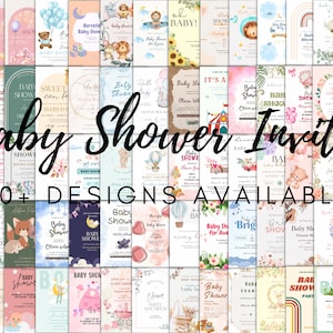 Choose from 70+ CUSTOMIZABLE Baby Shower Invitation, Personalizable Invitation, Baby Shower Invites, 70+ Options for invitations