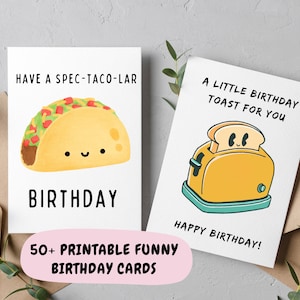 50+ HILARIOUS FUNNY, Digital card, Printable Birthday Cards, PDF Download Digital Cards, Funny Birthday Cards, Cards for her, Cards for him
