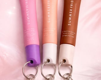 Lip Gloss Summer Fridays Keychain Lip Balm Chapstick College Gift Party Favor Ring