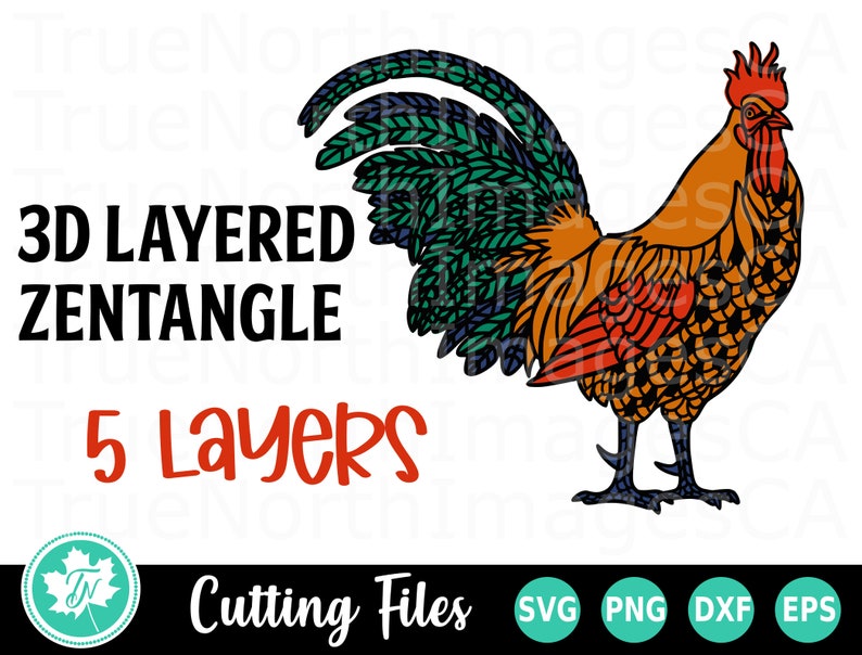 Download 3D Rooster SVG Zentangle SVG Mandala Svg Svg Files for | Etsy
