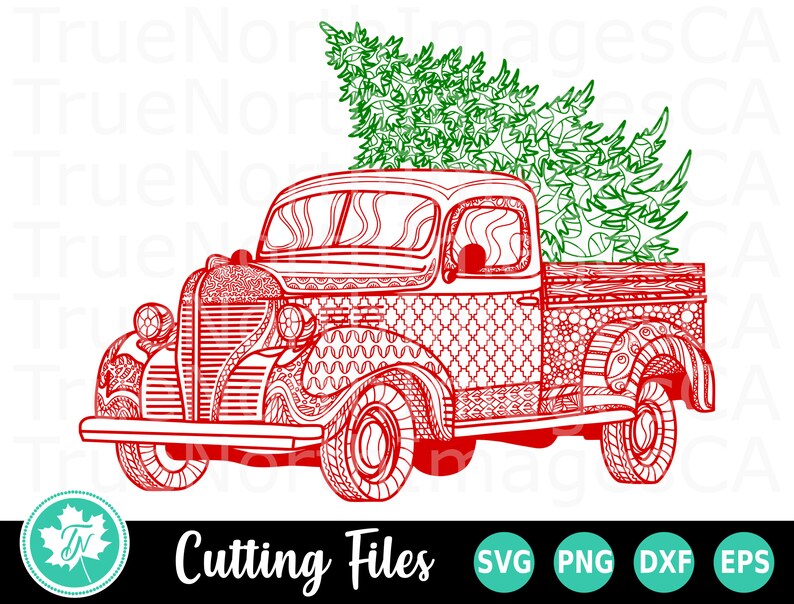Download Art Collectibles Clip Art Svg Files For Cricut Silhouette Files Christmas Truck Svg Mandala Svg Zentangle Svg Christmas Svg