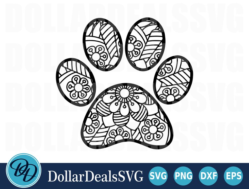 Download Paw Print SVG Mandala SVG Dog SVG Svg Files for Cricut | Etsy