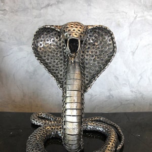 King Cobra Recycled Scrap Metal Art