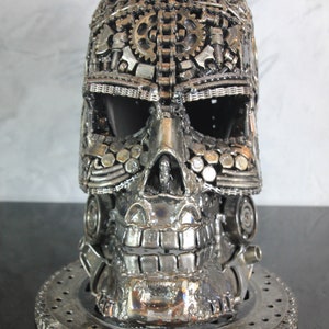 Skull From Recycled Scrap Metal Art