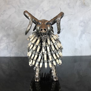 Horned Goat From Recycled Scrap Metal Art