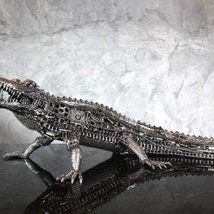 Alligator/Crocodile (Large Size) Recycled Metal Art Sculpture