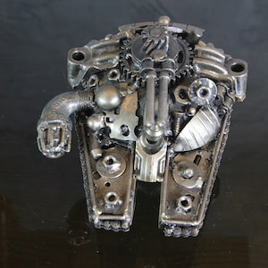 Spaceship 6&quot; Robot Recycled Metal Art