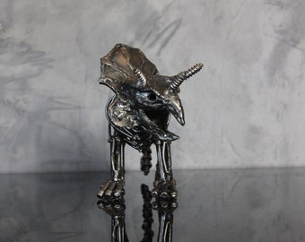 Triceratops Dinosaur Recycled Scrap Metal Art