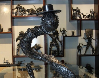 Metal Snake 70cm Recycled Metal Art