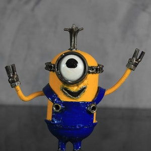 Made To Order Minion Painted Robot Recycled Scrap Metal Art