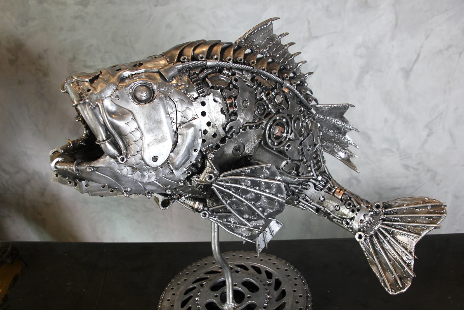 Bass Fish 24 Recycled Scrap Metal Art Sculpture Etsy
