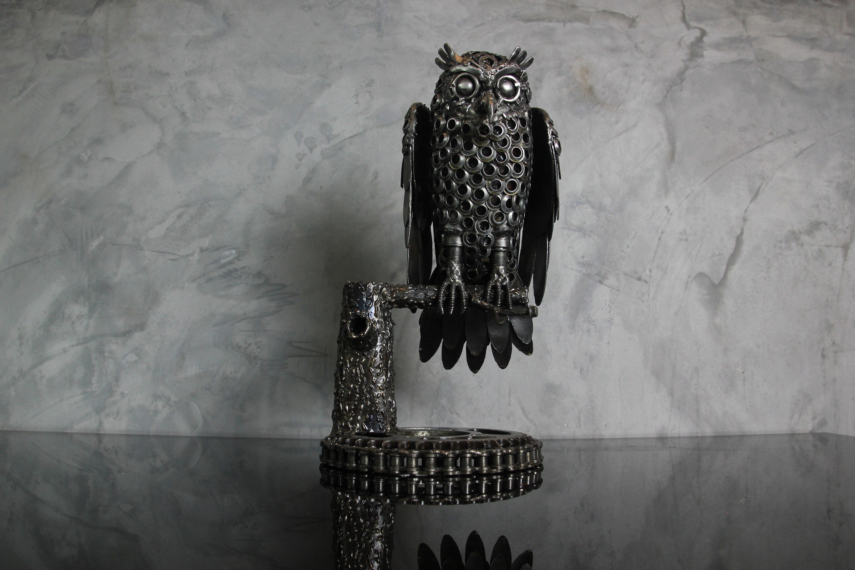 Owl scrap metal art