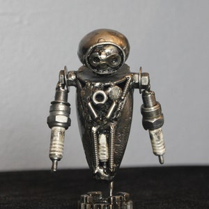 Robot Recycled Inspired Scrap Metal Sculpture Art