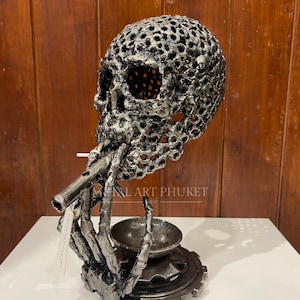 Skull Inspired Metal Sculpture Art