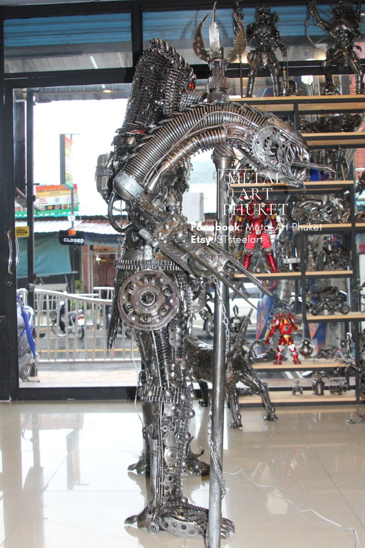 エイリアン　プレデター　金属アート エイリアン プレデター 金属アート Predator scrap metal art