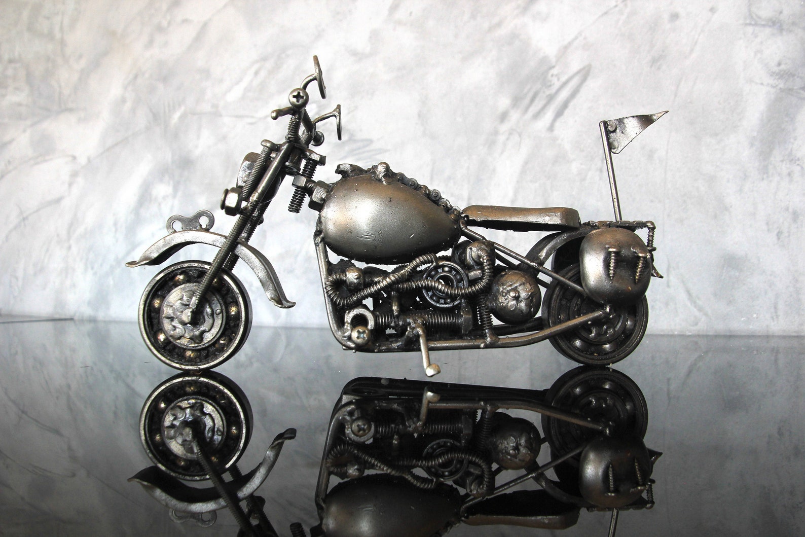 Harley Motorcycle Metal Art Sculpture Etsy