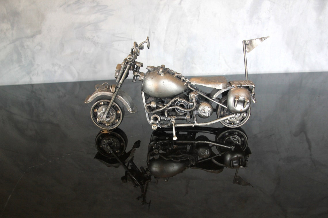 Harley Motorcycle Metal Art Sculpture Etsy