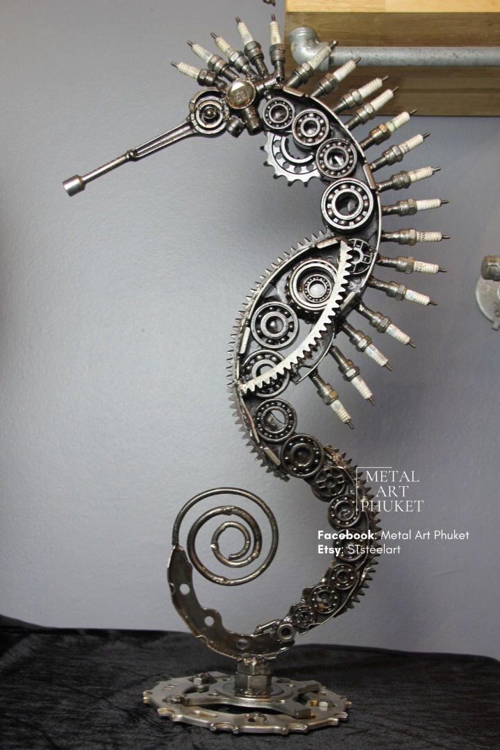 Seahorse Sculpture Metal Art - Etsy