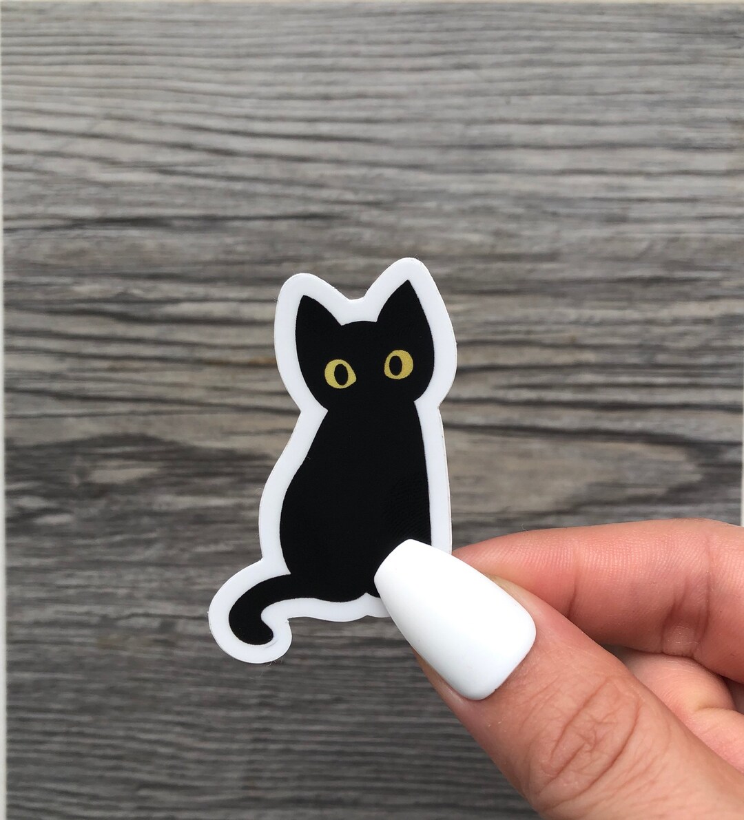 Black Cat Sticker - Halloween Waterproof Cute - - Etsy