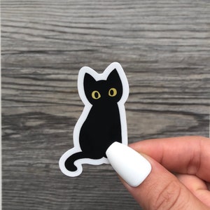 Black Cat Sticker - Halloween Waterproof Cute -