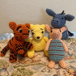 Crochet Classic Winnie and Friends Plushies - Small Finished Products