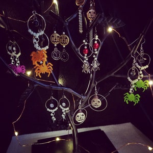 Halloween Themed Earrings - Jack-O-Lantern Pumpkins, Spiders