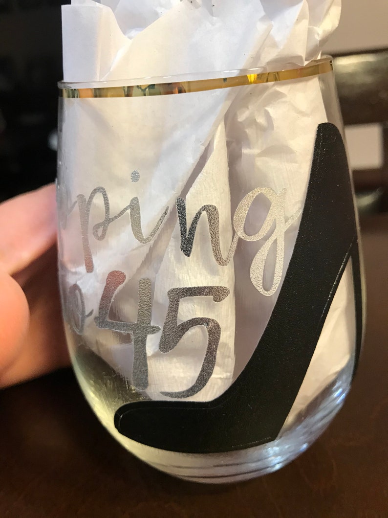 Milestone Birthday Stemless Wine Glass
