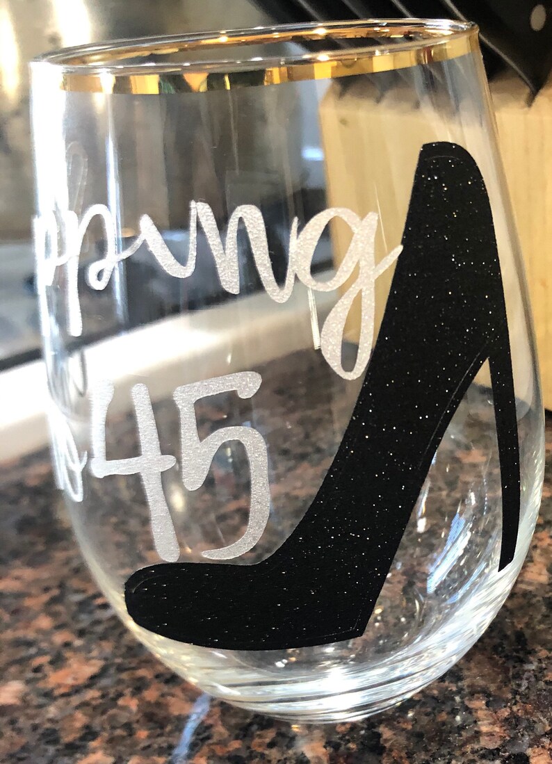 Milestone Birthday Stemless Wine Glass