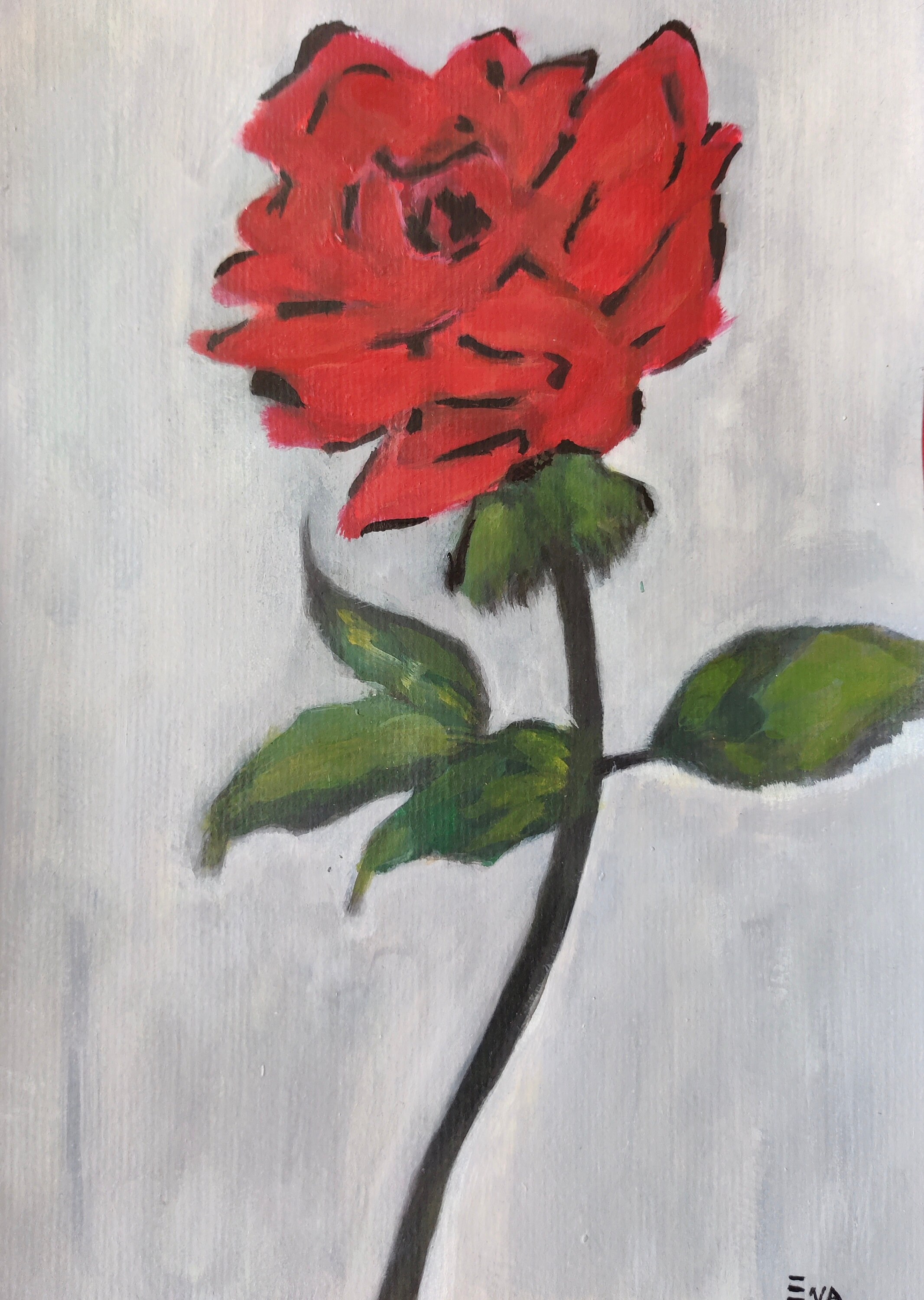 Red Rose acrylic Painting Original Handmade Painting | Etsy