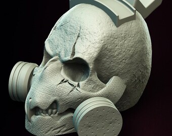 手作りのファンタジースカルヘッドホン＆コントローラーホルダー - 3Dプリントゴシック装飾 - コレクター向けのユニークなスカルアート
