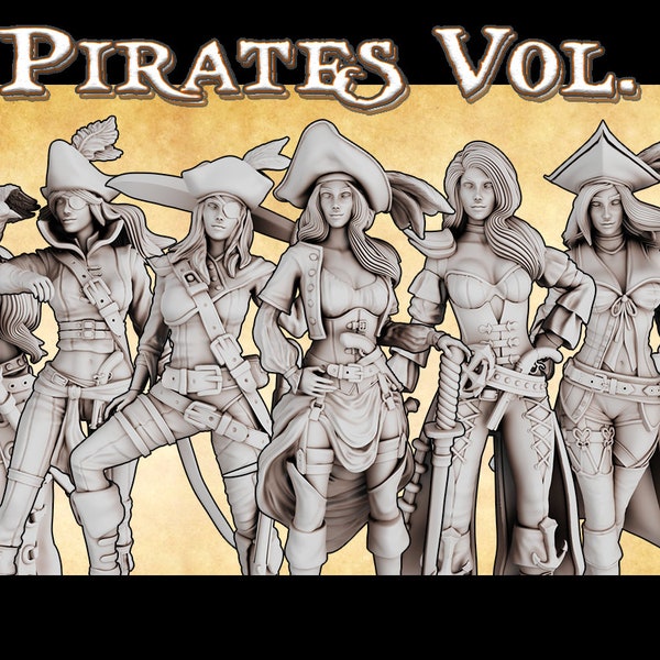 Pirate Girls Volume 1 - Impression en résine pour D&D et jeux de table