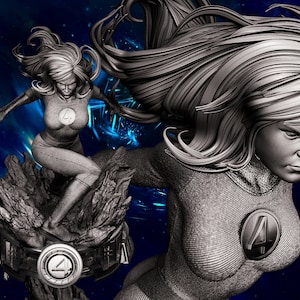 Fantastische 4 Susan Storm Skulptur 107 mm - Resin 3D Druck